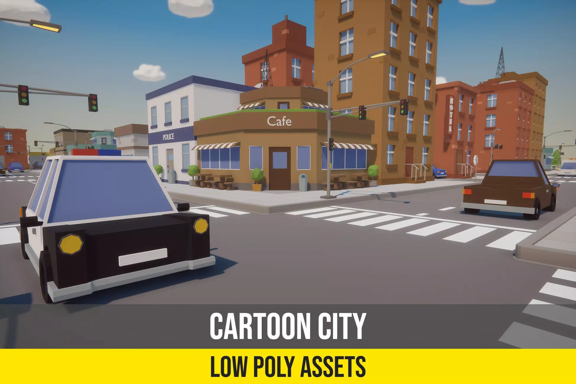 پک کارتونی شهر کمپلی برای یونیتی – Cartoon Low Poly City Pack