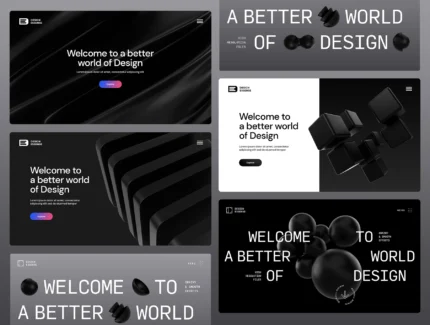 مجموعه المان های سه بعدی بلک فرایدی- 3D Black shape ICON