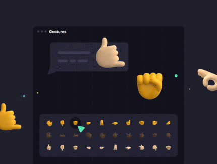 پک ایموجی سه بعدی فُرم دست-3D Emoji Pack Gestures Icon