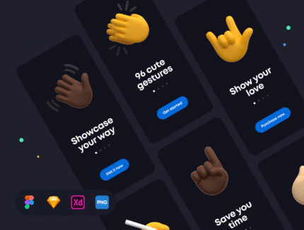 پک ایموجی سه بعدی فُرم دست-3D Emoji Pack Gestures Icon