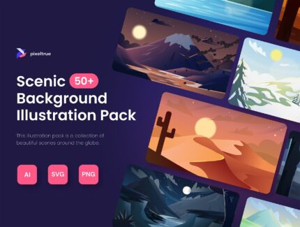 مجموعه بکگراند های ایلاستریشن پارالکس-Illustrations-Scenic-Background