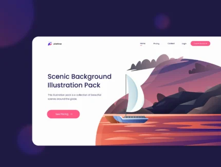 مجموعه بکگراند های ایلاستریشن پارالکس-Illustrations-Scenic-Background