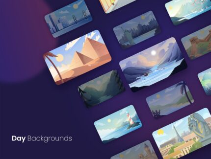 مجموعه بکگراند های ایلاستریشن پارالکس-Illustrations-Scenic-Background