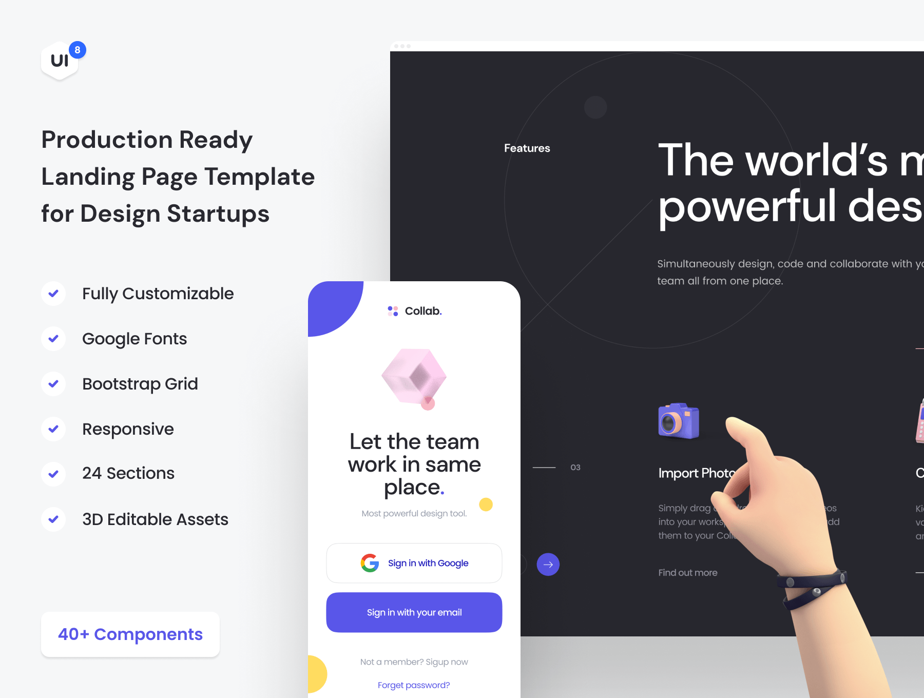 کیت لندینگ پیج Collab – Landing Page Kit