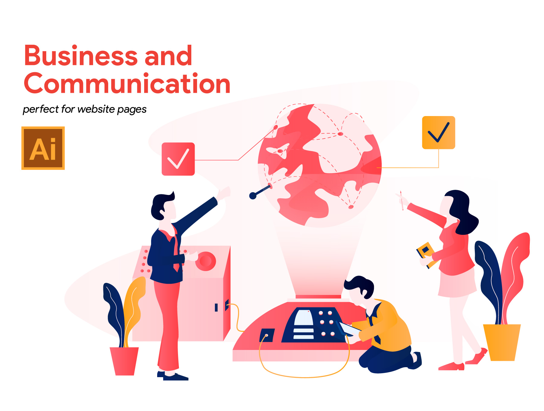 5 تصویرسازی کسب‌وکار و ارتباطات – Business and Communication Illustration