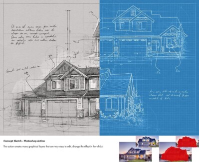 اکشن فتوشاپ – Concept Sketch – Photoshop Action