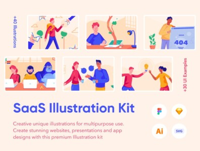 بسته ایلوستریشن – SaaS Illustration Kit