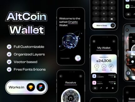 کیت رابط کاربری کیف پول ارز دیجیتال – Crypto Wallet UI Kit