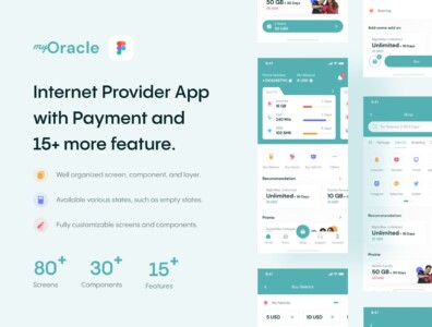 کیت رابط کاربری اپلیکیشن ارائه‌دهنده اینترنت – myOracle – Internet Provider App UI Kit 