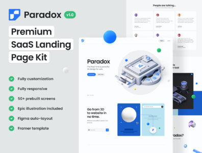 کیت لندینگ پیج Paradox – Premium SaaS landing page kit