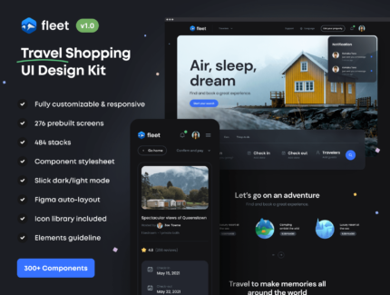 کیت رابط کاربری سفر – Fleet – Travel Shopping UI Kit