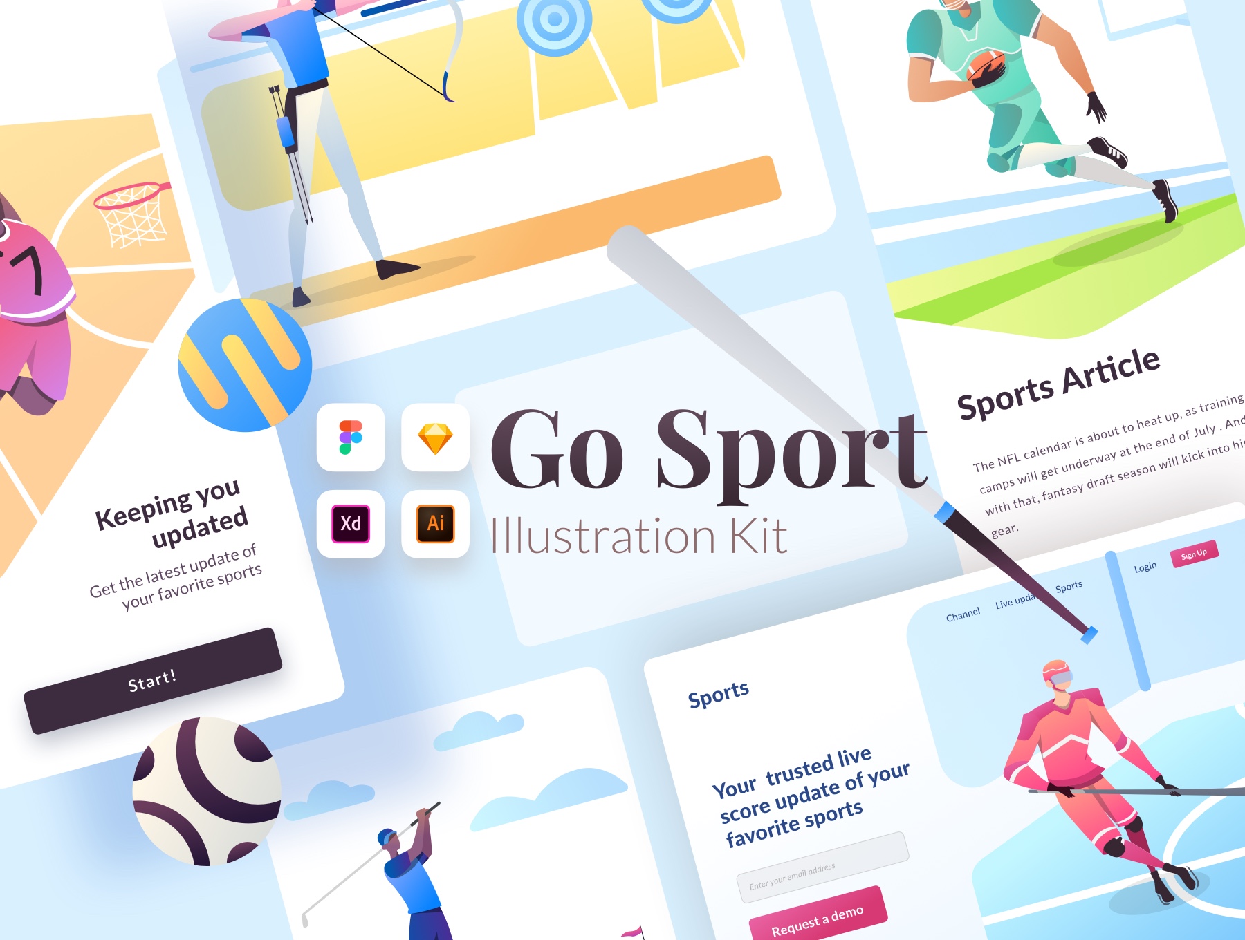 تصاویر پیش بسوی ورزش – Go Sports Illustration
