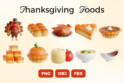 مجموعه آیکون‌های سه‌بعدی غذا – Thanksgiving Foods 3D Icon Set