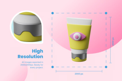 مجموعه آیکن سه‌بعدی زیبایی و مراقبت – 30 3D Beauty & Treatment Icons